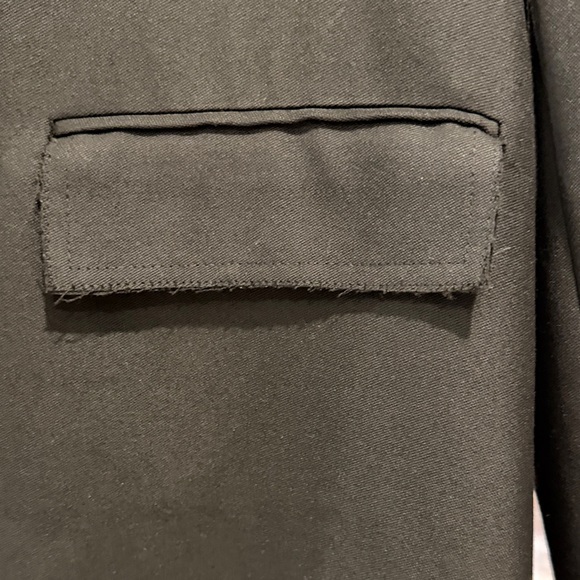 Zara Black Long Trench Coat - Clean Single-Breasted Style - Picture 3 of 4